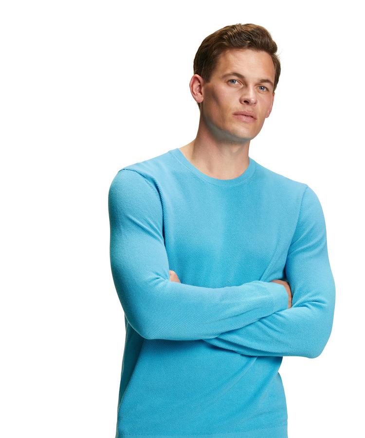 Falke Falke Crew Neck Cotton Piqu&eacute; Strickpullover Herren - azzurro (6894) - 4 | SportScheck