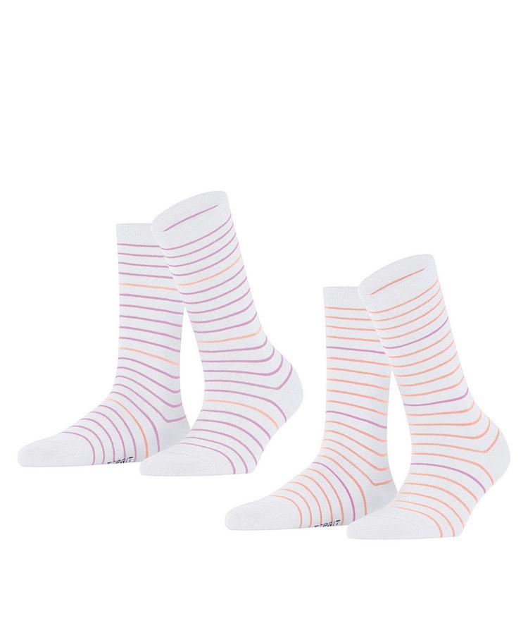 ESPRIT ESPRIT Fine Stripe  2-Pack Socken Damen - white (2000) - 0 | SportScheck
