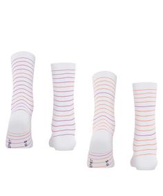 Rückansicht von ESPRIT Fine Stripe  2-Pack Freizeitsocken Damen white (2000)