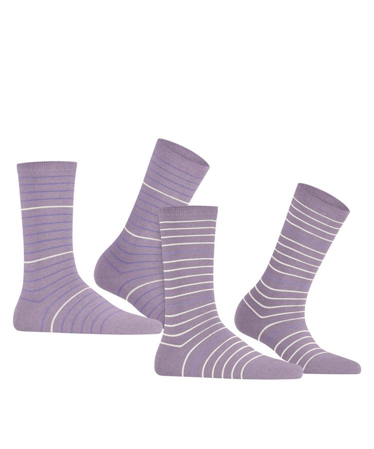 ESPRIT ESPRIT Fine Stripe  2-Pack Socken Damen - Mauve (6904) - 0 | SportScheck