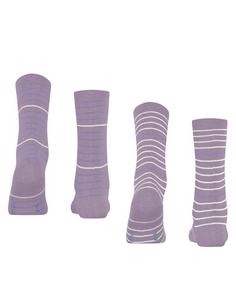 Rückansicht von ESPRIT Fine Stripe  2-Pack Freizeitsocken Damen Mauve (6904)