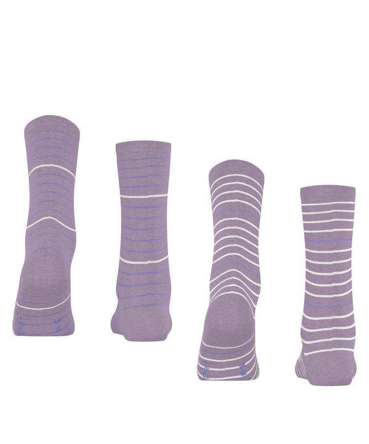 ESPRIT ESPRIT Fine Stripe  2-Pack Socken Damen - Mauve (6904) - 0 | SportScheck