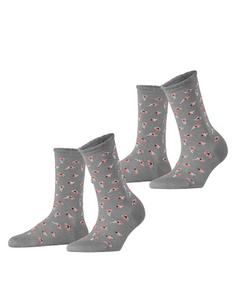 ESPRIT Petite Flowers SO  2-Pack Freizeitsocken Damen light grey (3400)
