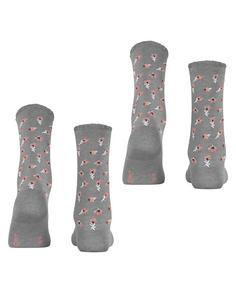 Rückansicht von ESPRIT Petite Flowers SO  2-Pack Freizeitsocken Damen light grey (3400)