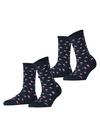 ESPRIT Petite Flowers 2-Pack Socken Damen - marine (6120)