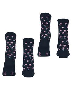 Rückansicht von ESPRIT Petite Flowers SO  2-Pack Freizeitsocken Damen marine (6120)