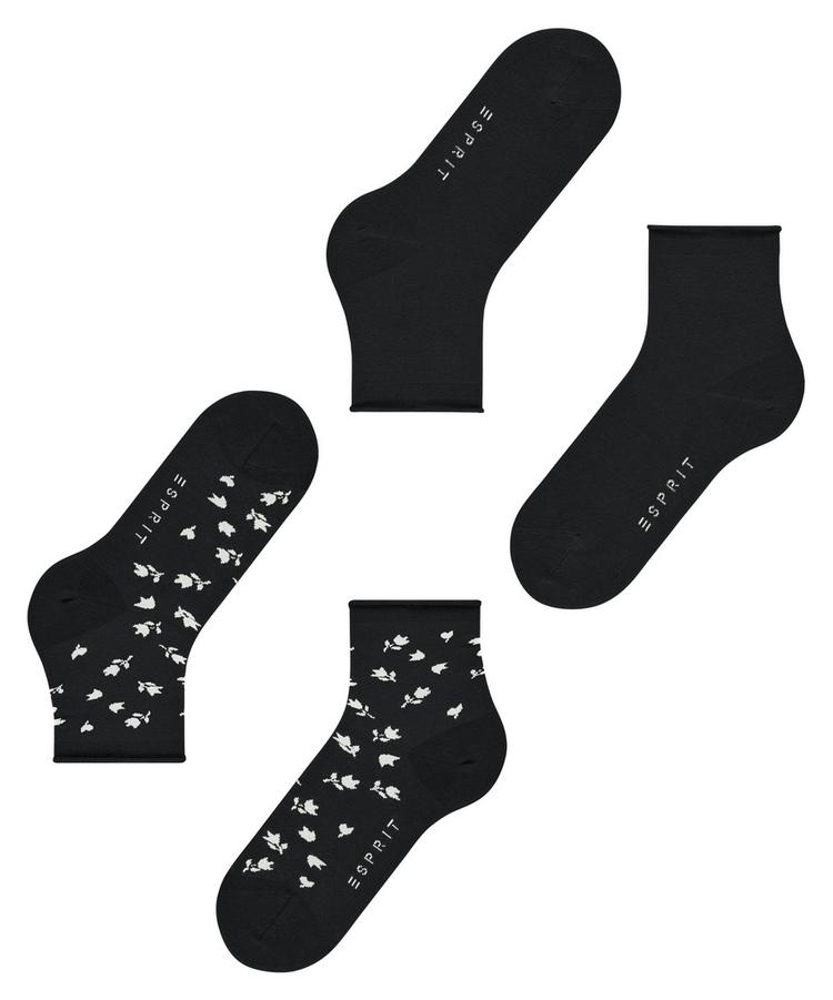 ESPRIT ESPRIT Mini Flower SSO  2-Pack Socken Damen - black (3000) - 2 | SportScheck