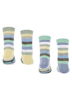 Rückansicht von ESPRIT Multicolor Stripe SO  2-Pack Freizeitsocken Kinder jade (7188)