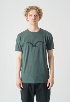 Rückansicht von Cleptomanicx Mowe Printshirt Herren Heather Scarab Green