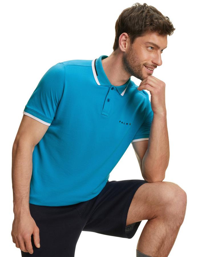 Falke Falke Polo Shirt Colour Edge Poloshirt Herren - ocean (6836) - 3 | SportScheck