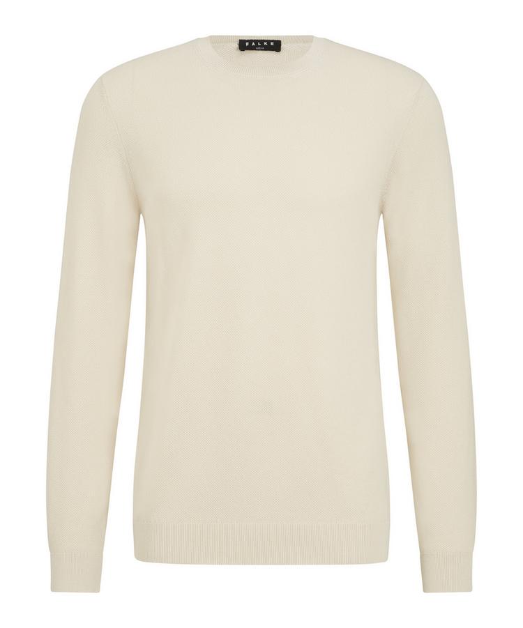 Falke Falke Crew Neck Cotton Piqu&eacute; Strickpullover Herren - ivory (2062) - 0 | SportScheck
