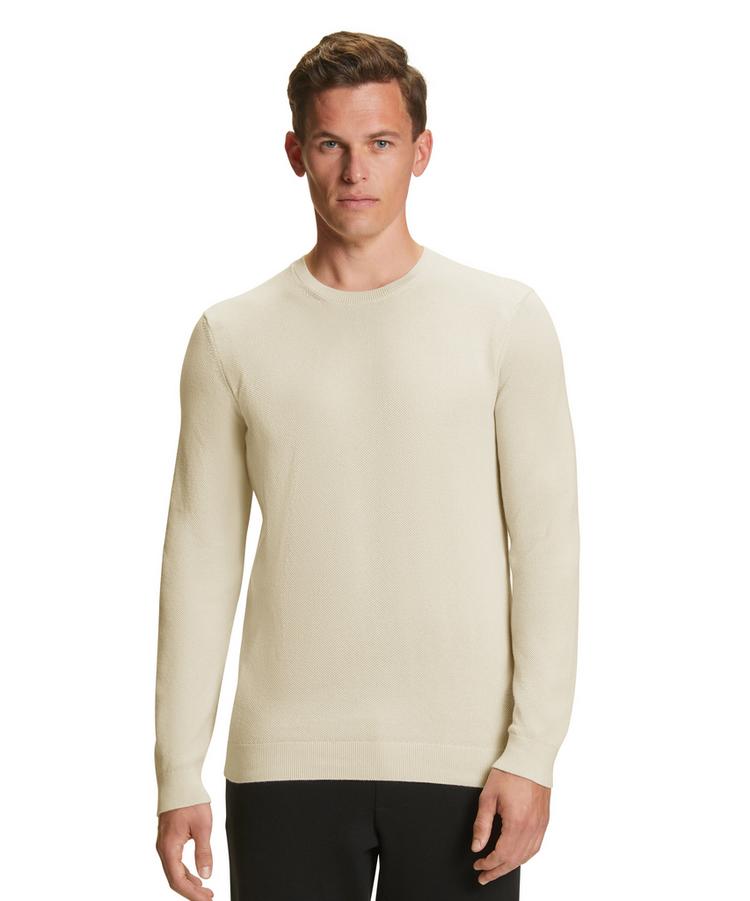 Falke Falke Crew Neck Cotton Piqu&eacute; Strickpullover Herren - ivory (2062) - 0 | SportScheck