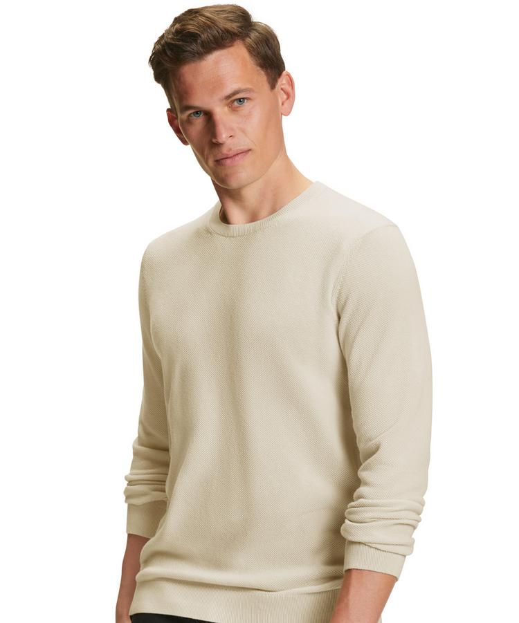 Falke Falke Crew Neck Cotton Piqu&eacute; Strickpullover Herren - ivory (2062) - 4 | SportScheck