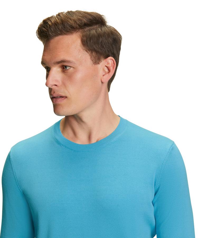Falke Falke Cotton Crew Neck Strickpullover Herren - azzurro (6894) - 4 | SportScheck