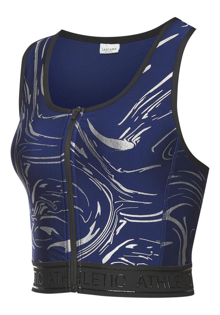 LASCANA Active LASCANA Active Funktionstop Funktionsbluse Damen - blau - silber - 0 | SportScheck