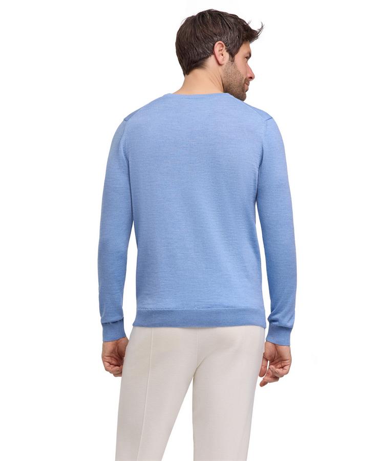 Falke Falke Merino X-Fine V-Neck Strickpullover Herren - azur mel. (6857) - 0 | SportScheck