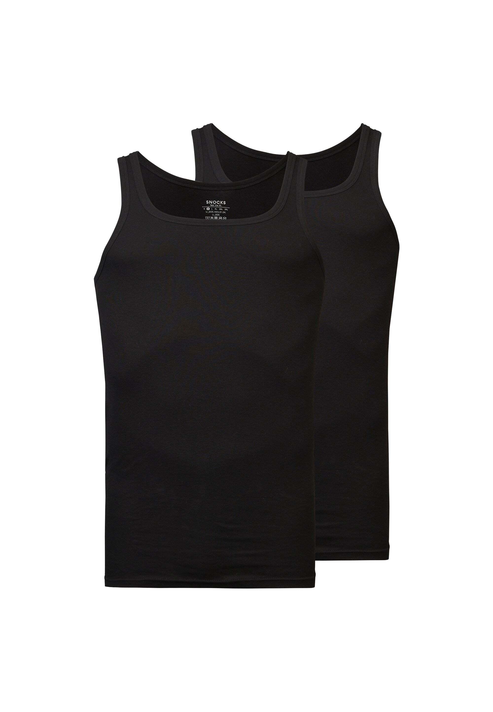 Snocks Tanktop aus Bio-Baumwolle Unterhemd Herren - Schwarz