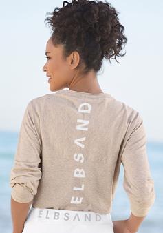 Rückansicht von ELBSAND Longsleeve Longshirt Damen creme meliert