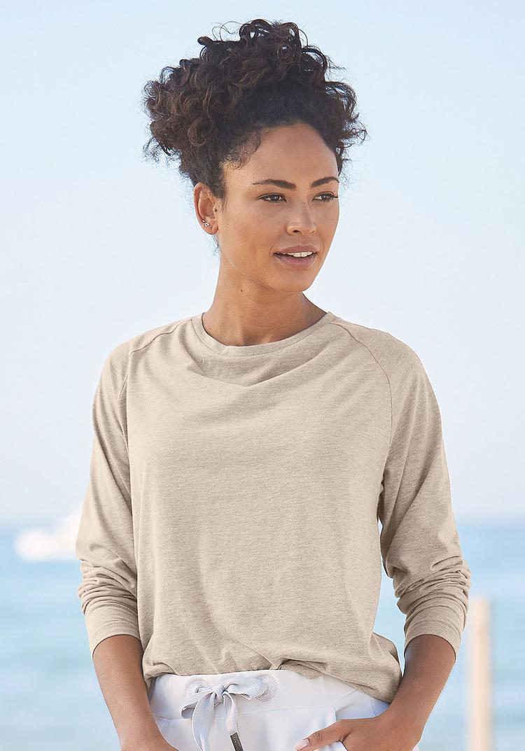 ELBSAND ELBSAND Longsleeve Longshirt Damen - creme meliert - 1 | SportScheck