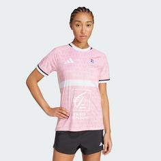 Rückansicht von adidas Frankreich Handballtrikot Replica T-Shirt Damen Pink Spark