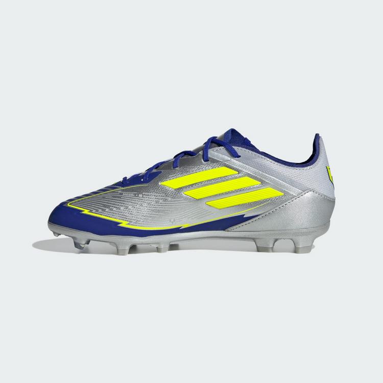 adidas adidas F50 Elite Messi Kids FG Fu&szlig;ballschuh Fu&szlig;ballschuhe Kinder - Silver Metallic / Solar Yellow / Lucid Blue - 4 | SportScheck