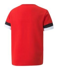 Rückansicht von PUMA teamRISE Trikot Kids Hell Fußballtrikot Kinder rotschwarzweiss