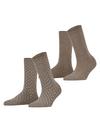 ESPRIT Fine Dot  2-Pack Socken Damen - nutmeg mel (5410)