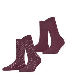 ESPRIT Fine Dot  2-Pack Freizeitsocken Damen shadow red (8138)