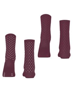 Rückansicht von ESPRIT Fine Dot  2-Pack Freizeitsocken Damen shadow red (8138)