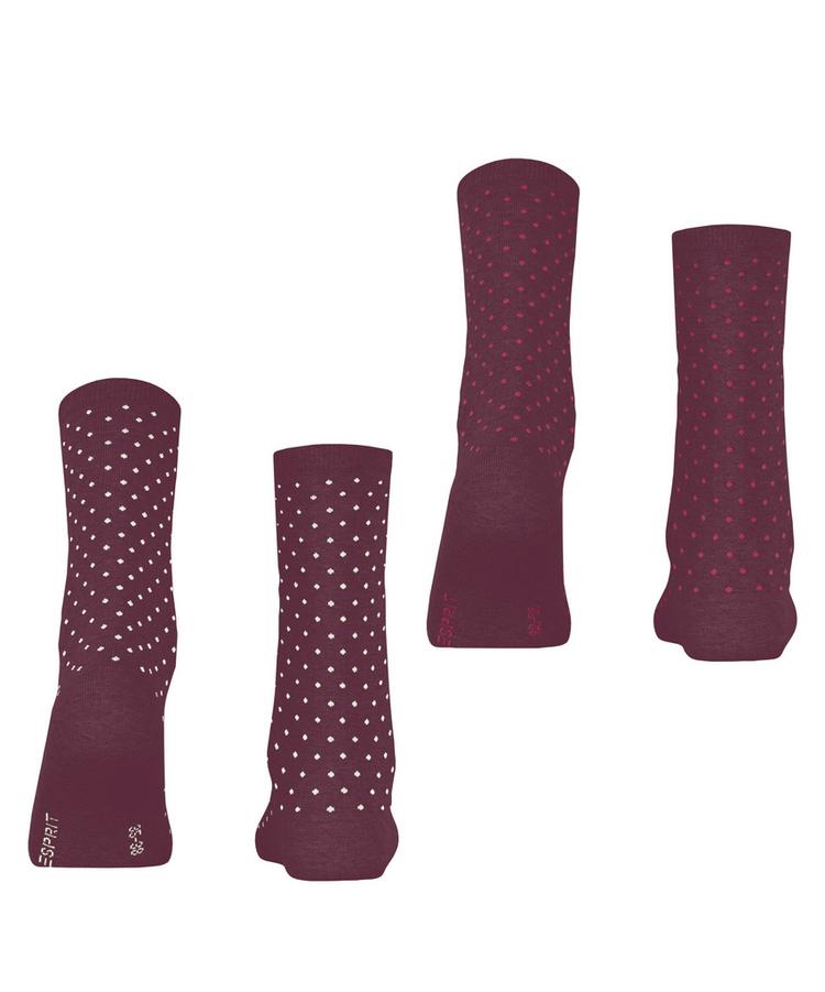 ESPRIT ESPRIT Fine Dot  2-Pack Socken Damen - shadow red (8138) - 0 | SportScheck