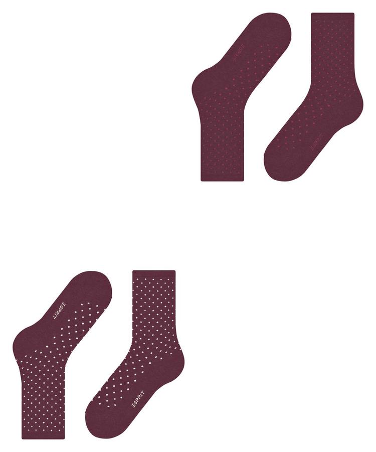 ESPRIT ESPRIT Fine Dot  2-Pack Socken Damen - shadow red (8138) - 2 | SportScheck