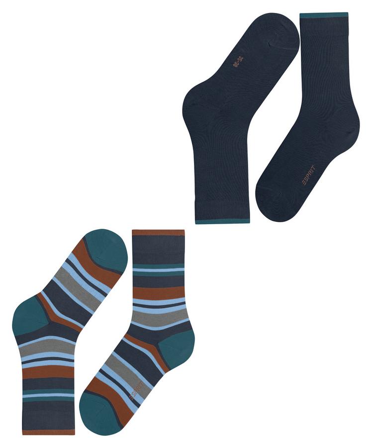 ESPRIT ESPRIT Retro Stripe SO  2-Pack Socken Damen - space blue (6116) - 2 | SportScheck