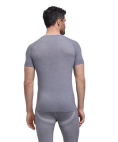 Rückansicht von Falke Merino T-Shirt Funktionsshirt Herren grey-heather (3757)