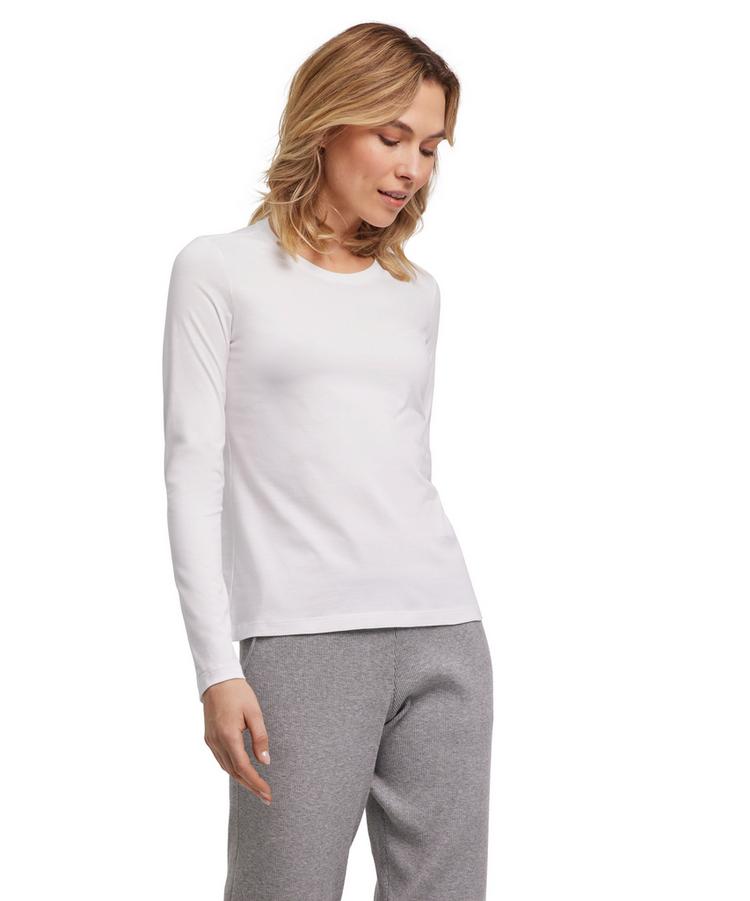 Falke Falke Pima Jersey Crew Neck LS T-Shirt Damen - white (2000) - 0 | SportScheck