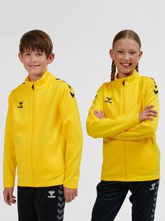 Rückansicht von hummel hmlCORE XK POLY ZIP SWEAT KIDS Funktionssweatshirt Kinder SPORTS YELLOW