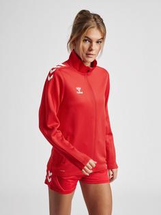 Rückansicht von hummel hmlCORE XK POLY ZIP SWEAT WOMAN Funktionssweatshirt Damen TRUE RED