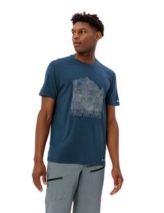 Rückansicht von VAUDE Merino Men's Tekoa Wool T-Shirt T-Shirt Herren dark sea/white