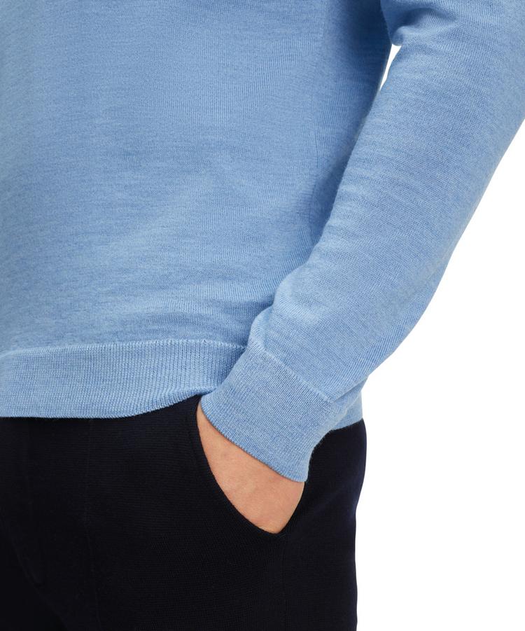 Falke Falke Merino X-Fine Crew Neck Strickpullover Herren - azur mel. (6857) - 6 | SportScheck