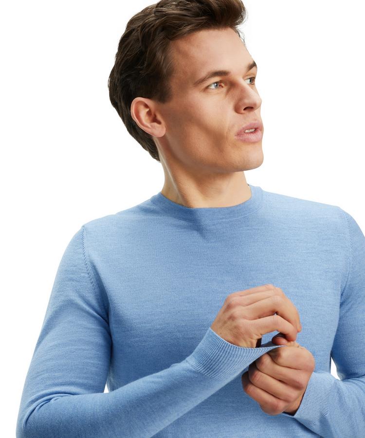 Falke Falke Merino X-Fine Crew Neck Strickpullover Herren - azur mel. (6857) - 7 | SportScheck