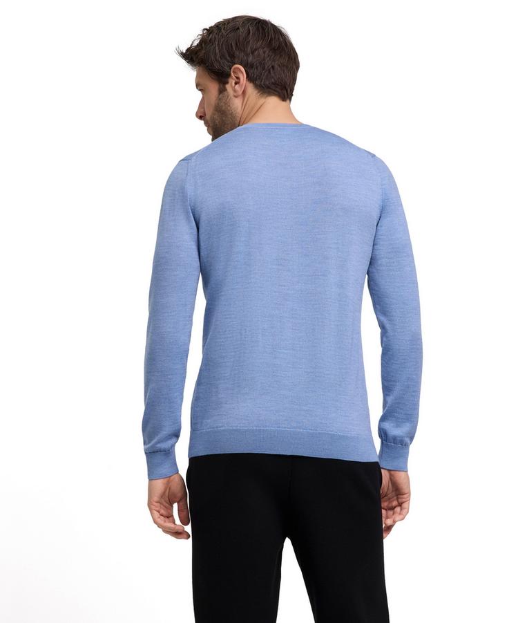 Falke Falke Merino X-Fine Crew Neck Strickpullover Herren - azur mel. (6857) - 0 | SportScheck