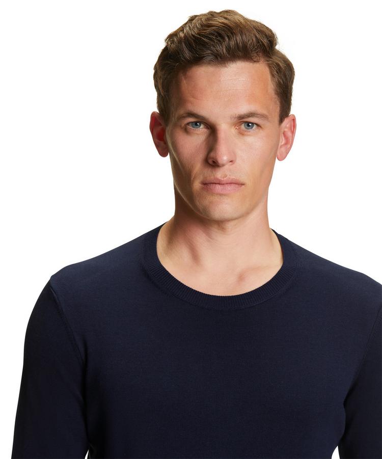 Falke Falke Cotton Crew Neck Strickpullover Herren - night sky (6437) - 2 | SportScheck