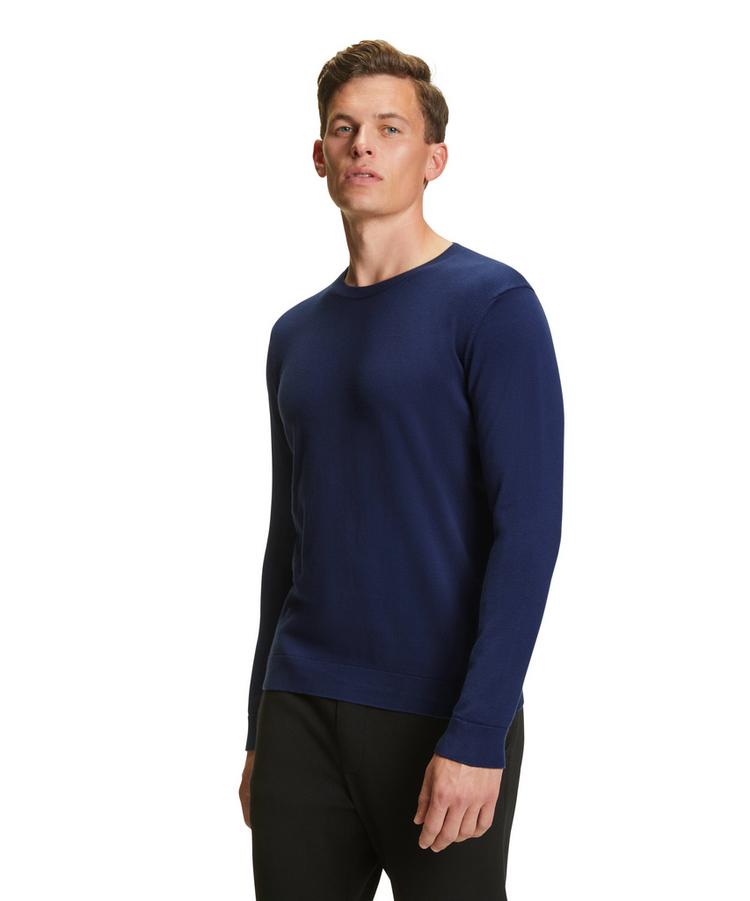 Falke Falke Cotton Crew Neck Strickpullover Herren - night blue (6578) - 0 | SportScheck