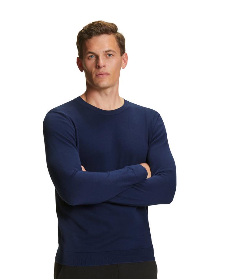 Falke Falke Cotton Crew Neck Strickpullover Herren - night blue (6578) - 2 | SportScheck