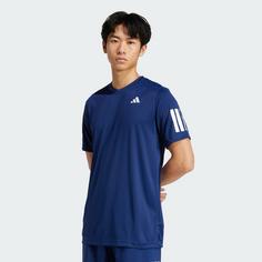 Rückansicht von adidas Club Tennis Climacool 3-Streifen T-Shirt Funktionsshirt Herren Dark Blue