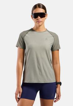 Rückansicht von Odlo Laufshirt Damen agate gray vetiver(10871)