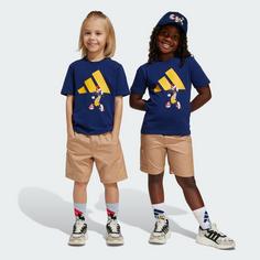 Rückansicht von adidas ADIDAS DISNEY MICKY MAUS T-SHIRT-SET Trainingsanzug Kinder Dark Blue / Crew Yellow