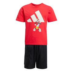 adidas ADIDAS DISNEY MICKY MAUS T-SHIRT-SET Trainingsanzug Kinder Pure Ruby / Off White