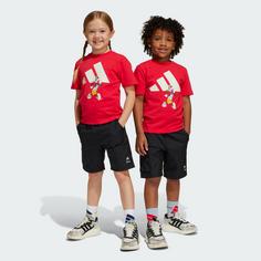 Rückansicht von adidas ADIDAS DISNEY MICKY MAUS T-SHIRT-SET Trainingsanzug Kinder Pure Ruby / Off White