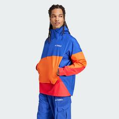 Rückansicht von adidas Terrex Xploric 2.5L Climaproof Anorak Winterjacke Herren Semi Lucid Blue / Semi Impact Orange / Pure Ruby