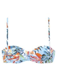 VENICE BEACH B&uuml;gel-Bandeau-Bikini-Top Bikini Oberteil Damen - hellblau-bedruckt